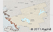 Shaded Relief 3D Map of Muskoka, semi-desaturated