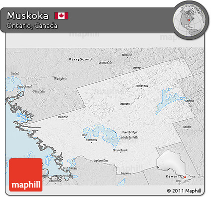 Silver Style 3D Map of Muskoka
