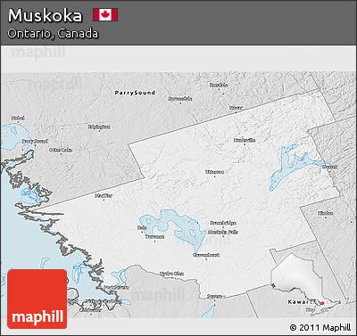 Silver Style 3D Map of Muskoka