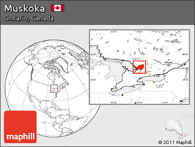 Blank Location Map of Muskoka