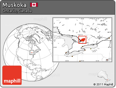 Blank Location Map of Muskoka