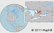 Gray Location Map of Muskoka, hill shading