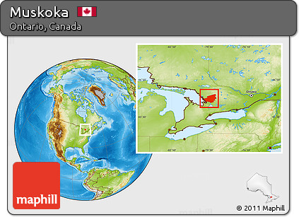 Physical Location Map of Muskoka