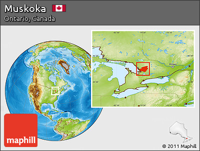 Physical Location Map of Muskoka