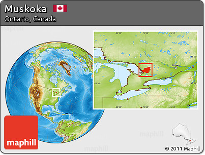 Physical Location Map of Muskoka