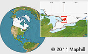 Satellite Location Map of Muskoka, highlighted country