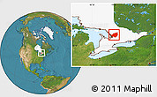 Satellite Location Map of Muskoka, highlighted parent region