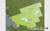 Physical Map of Muskoka, darken