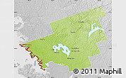 Physical Map of Muskoka, lighten, desaturated