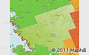 Physical Map of Muskoka, political outside