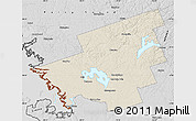 Shaded Relief Map of Muskoka, desaturated
