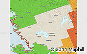 Shaded Relief Map of Muskoka, political outside
