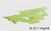 Physical Panoramic Map of Muskoka, cropped outside