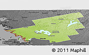 Physical Panoramic Map of Muskoka, darken, desaturated