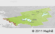 Physical Panoramic Map of Muskoka, lighten, desaturated
