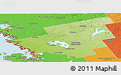 Physical Panoramic Map of Muskoka, political outside