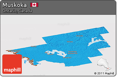 Political Panoramic Map of Muskoka, cropped outside