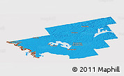 Political Panoramic Map of Muskoka, cropped outside