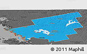 Political Panoramic Map of Muskoka, darken, desaturated