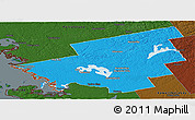 Political Panoramic Map of Muskoka, darken