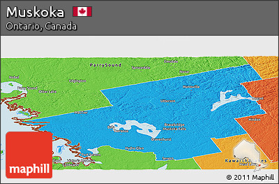 Political Panoramic Map of Muskoka