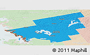 Political Panoramic Map of Muskoka, lighten