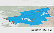 Political Panoramic Map of Muskoka, lighten, semi-desaturated