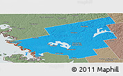 Political Panoramic Map of Muskoka, semi-desaturated