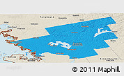 Political Panoramic Map of Muskoka, shaded relief outside
