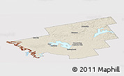 Shaded Relief Panoramic Map of Muskoka, cropped outside