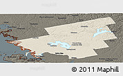Shaded Relief Panoramic Map of Muskoka, darken