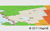 Shaded Relief Panoramic Map of Muskoka, political outside