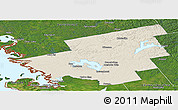 Shaded Relief Panoramic Map of Muskoka, satellite outside