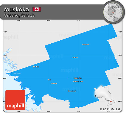 Political Simple Map of Muskoka, single color outside