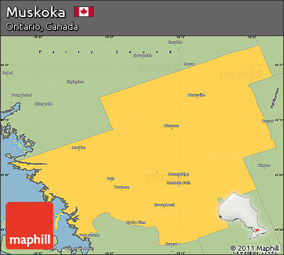 Savanna Style Simple Map of Muskoka