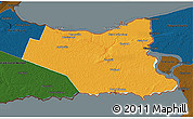 Political 3D Map of Niagara, darken
