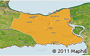 Political 3D Map of Niagara, satellite outside