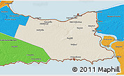 Shaded Relief 3D Map of Niagara, political outside