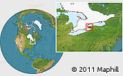 Satellite Location Map of Niagara, highlighted parent region