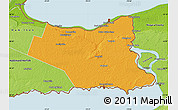 Political Map of Niagara, physical outside
