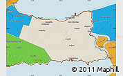 Shaded Relief Map of Niagara, political outside