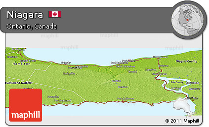 Physical Panoramic Map of Niagara
