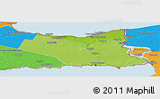 Physical Panoramic Map of Niagara, political outside