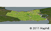 Satellite Panoramic Map of Niagara, darken