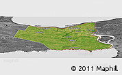 Satellite Panoramic Map of Niagara, desaturated