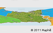 Satellite Panoramic Map of Niagara, political outside