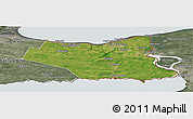 Satellite Panoramic Map of Niagara, semi-desaturated