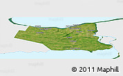 Satellite Panoramic Map of Niagara, single color outside
