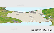 Shaded Relief Panoramic Map of Niagara, satellite outside