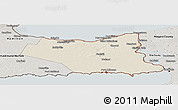 Shaded Relief Panoramic Map of Niagara, semi-desaturated